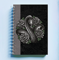 Скетчбук Sketchbook (блокнот) для малювання з новорічним принтом "Королівська кобра. 2025 Рік Змії"