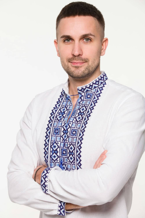 Вишиванка чоловіча “Поділля” біла