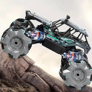 Джип перевертень радіокерований 4WD з Toy car 3855 Чорний із зеленим