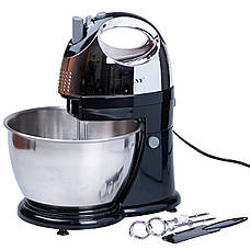 Стаціонарний міксер тістоміс Sokany KF-906CS з металевою чашею 4л 500Вт Чорний з сірим, фото 3
