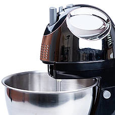 Стаціонарний міксер тістоміс Sokany KF-906CS з металевою чашею 4л 500Вт Чорний з сірим, фото 4