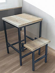 Стілець лофт драбина на 2 сходинки 45 см Linus дуб сонома Наша Ковка