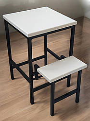 Табурет в стилі лофт драбина 45 см чорний/білий Linus Наша Ковка