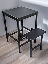 Табурет Лофт на дві сходинки Linus чорний/чорний