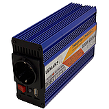 Інвертор синій корпус Lemanso з 12VDC до 230 V AC 500 W 600 VA чистий (правильна) синусоїда LM40102, фото 2