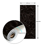 Самоклеюча вінілова плитка в рулоні чорний мармур 3000х600х2мм Глянец SW-00001289, фото 3