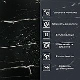 Самоклеюча вінілова плитка в рулоні чорний мармур 3000х600х2мм Глянец SW-00001289, фото 5