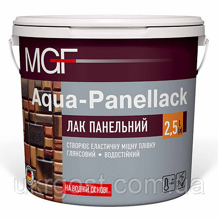 Лак для дерева акриловий MGF Aqua-Panellack глянець 0,75 л, фото 1