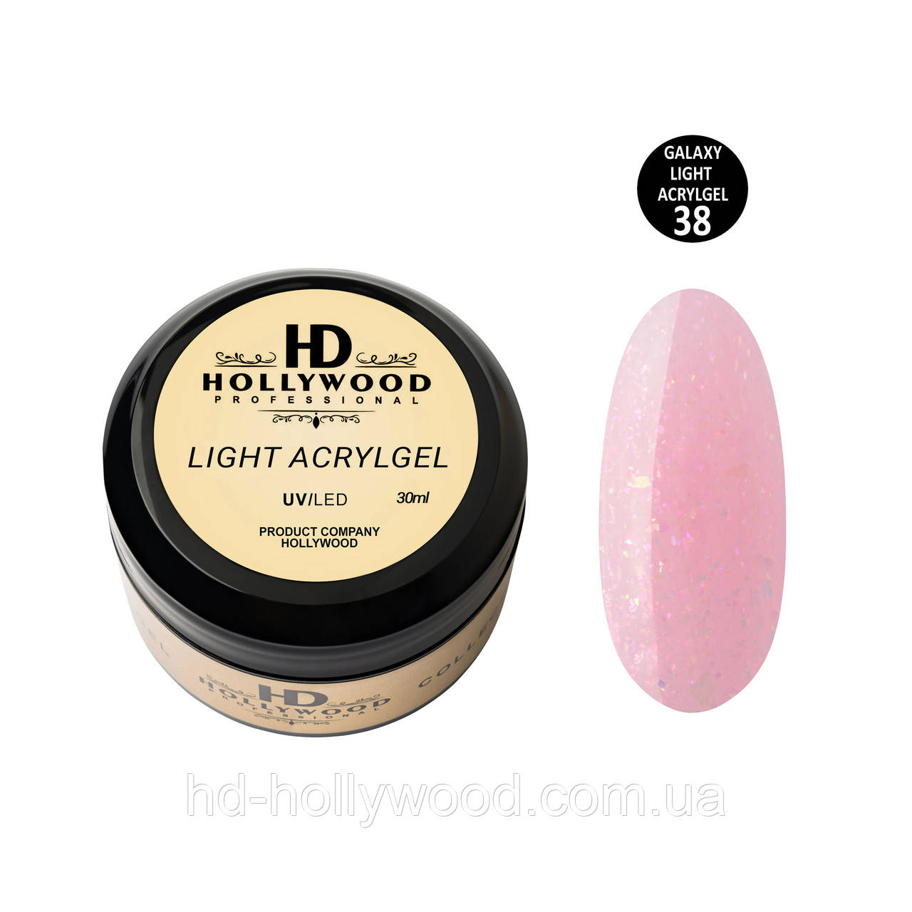 Рідкий акригель Light Acrygel 38 HD Hollywood, фото 1