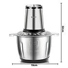 Електричний подрібнювач з чашею 3л, 1000Вт, від мережі, R7045 / Подрібнювач для кухні / Блендер подрібнювач, фото 9