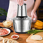 Електричний подрібнювач з чашею 3л, 1000Вт, від мережі, R7045 / Подрібнювач для кухні / Блендер подрібнювач, фото 2