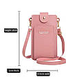 Жіноча сенсорна сумка для 2-х телефонів, документів та грошей  (Pink), фото 7