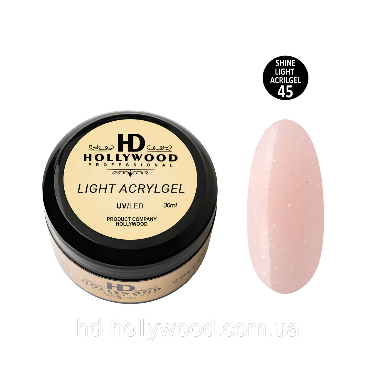 Рідкий акригель Light Acrygel 45 HD Hollywood, фото 1