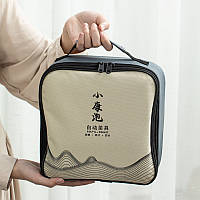 Дорожній набір для чайної церемонії керамічний Gray + Blue, фото 7