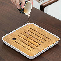 Керамічний чайний набір Blue дорожній набір із предметів для чайної церемонії у чохлі, фото 6