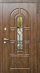 Вхідні двері Форт-M Регіон Арка скло+ківка дуб темний вулиця