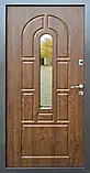 Вхідні двері Форт-M Регіон Арка скло+ківка дуб темний вулиця, фото 2