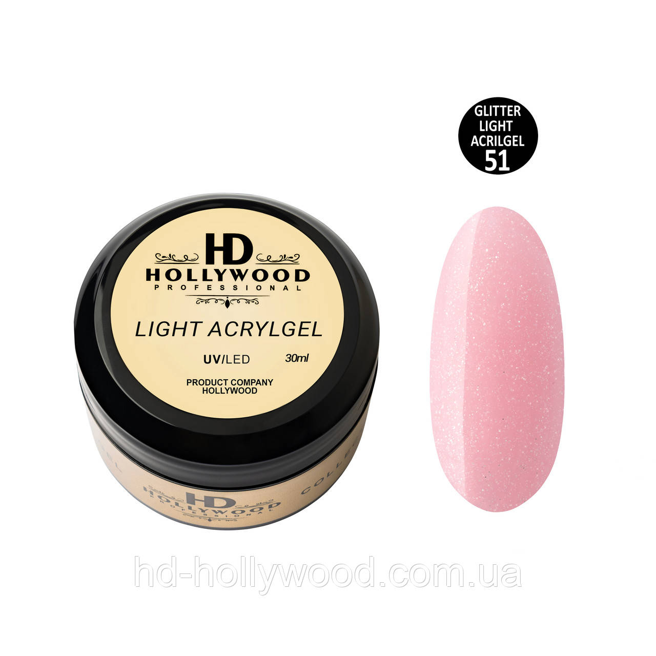 Рідкий акригель Light Acrygel 51 HD Hollywood, фото 1