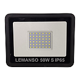 Прожектор LED 50w 6500K IP65 3200LM LEMANSO чорний з мікро. датчиком / LMPS16-50 / затримка викл. 30сек, фото 2