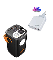 Повербанк для ноутбуків ETU100 60000 mAh 100W PD+QC Black з зарядним пристроєм Type-C 65W