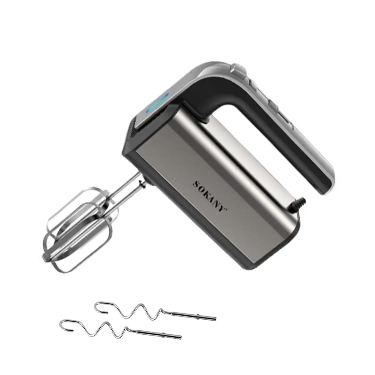 Ручний міксер SOKANY CX-6651 Кухонний міксер з насадками для тесту 5 швидкостей 800Вт Сірий