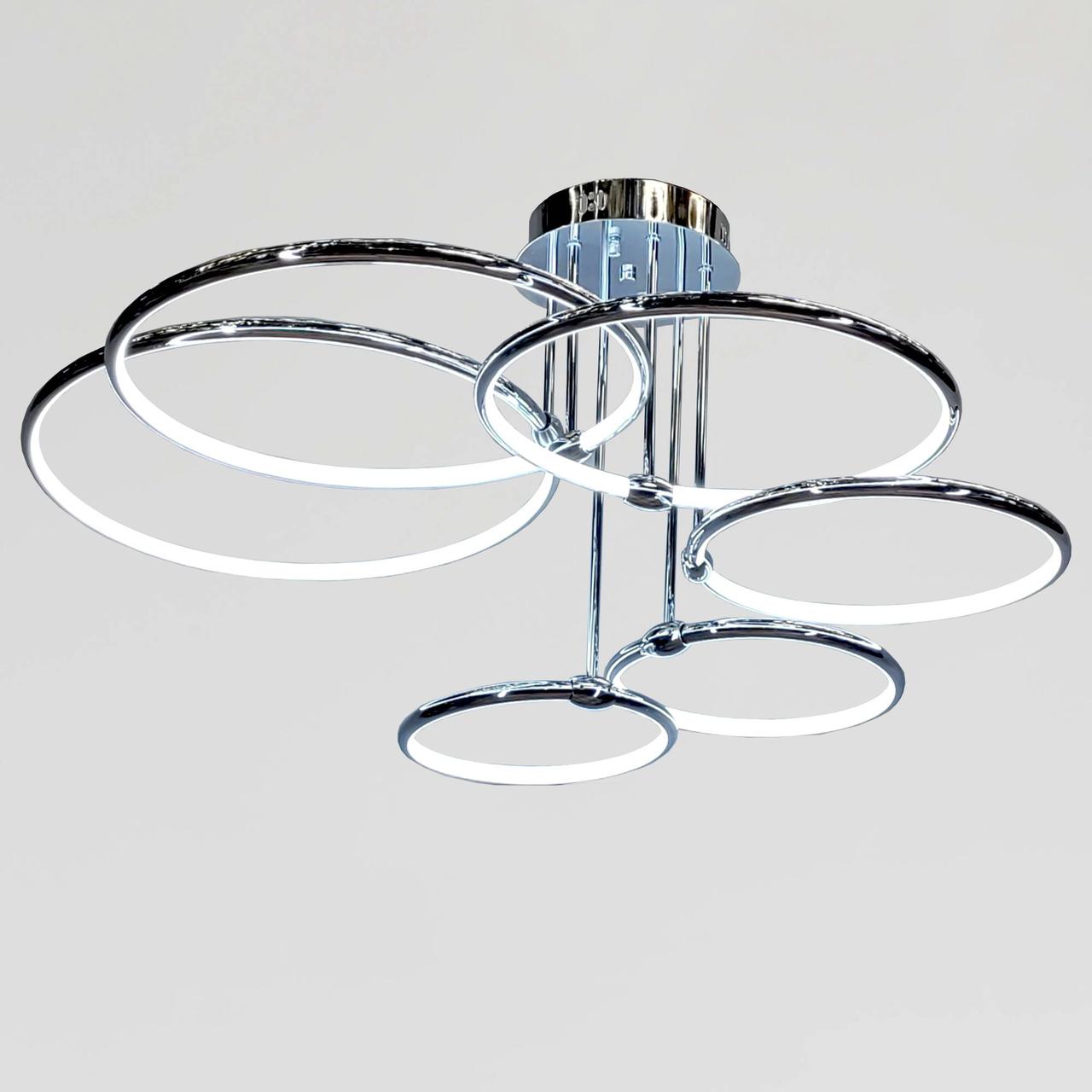 Елегантна LED люстра 6 кілець, три кольори освітлення (BO-5100/5CH), фото 1