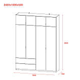 Розпашна Шафа для одягу Doros Лукас Білий 180х50х240 (80737069), фото 4