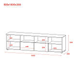 Комод Doros Рон 4 Білий 2 фасади 2 шухляди 180х38х50 (44900221), фото 9