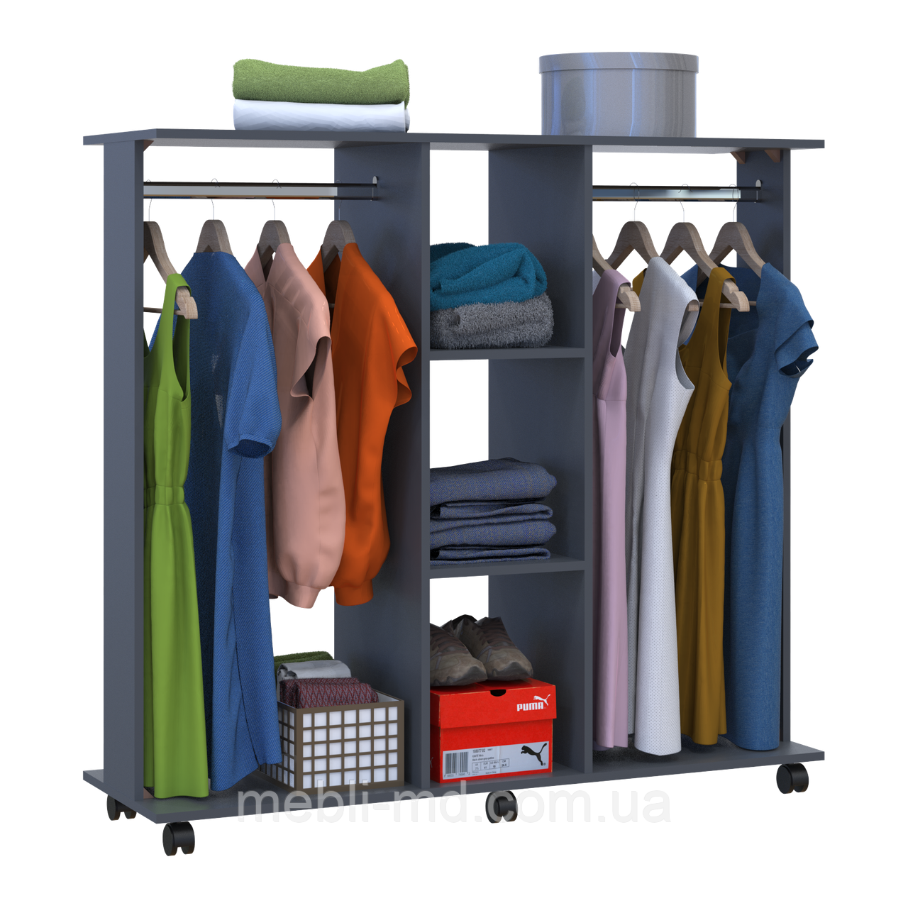 Гардеробна стійка Doros Д3 Графіт 130х40.6х121 (41510111), фото 1