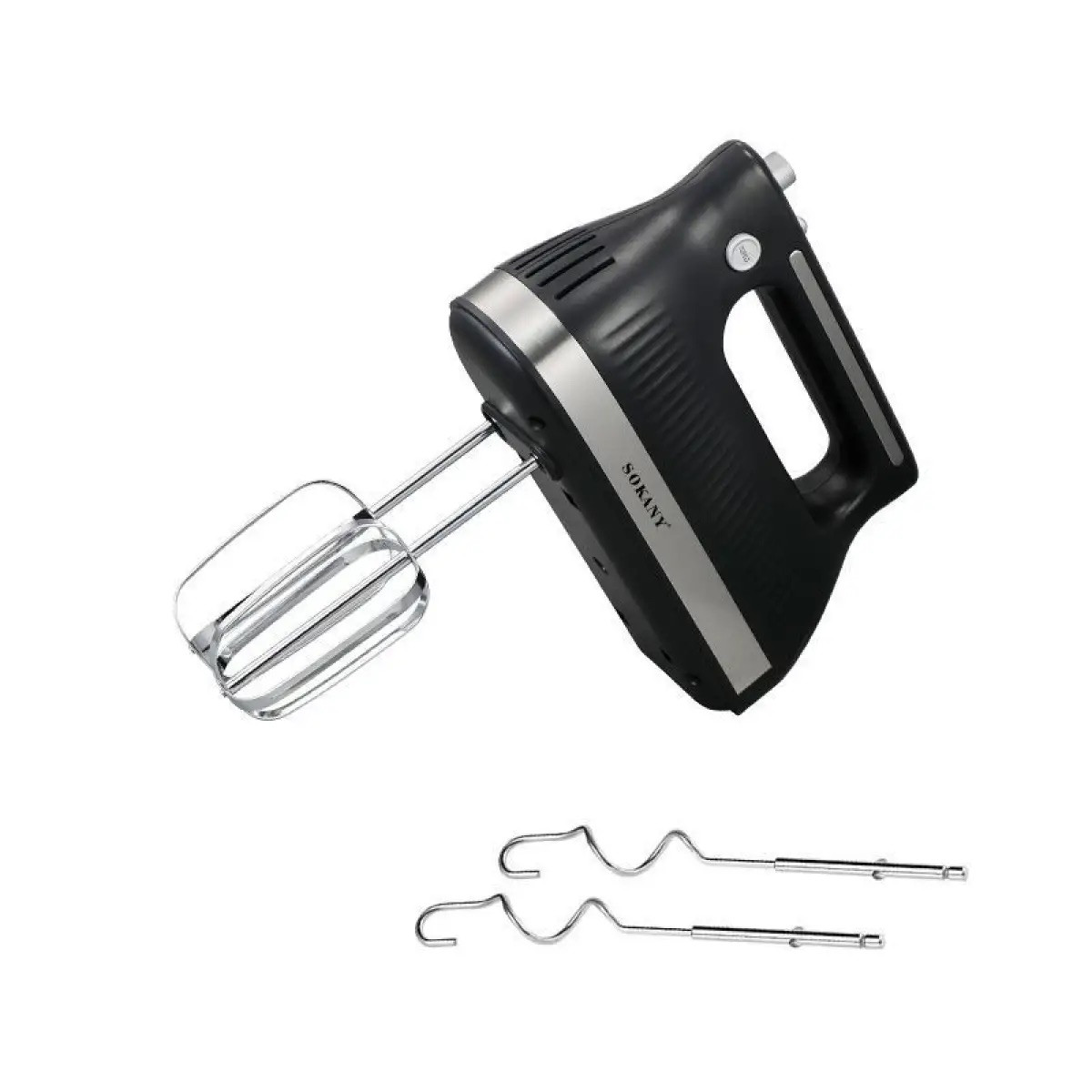 Ручний міксер SOKANY SK-6632 Кухонний міксер з насадками для тесту 5 швидкостей 300Вт Чорний