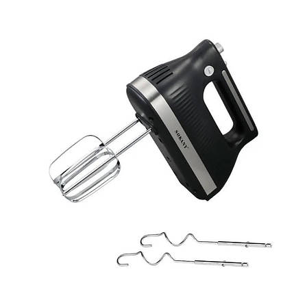 Ручний міксер SOKANY SK-6632 Кухонний міксер з насадками для тесту 5 швидкостей 300Вт Чорний, фото 1