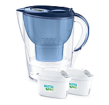 Фільтр-глечик Brita Marella XL 3,5 літра синій (глечик + 2 оновленних картриджа Maxta PRO Pure Perfomance), фото 8