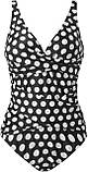 Жіночий купальник у горошок на широких бретелях ліф з чашками, фото 2