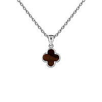 Серебряный кулон Клевер с тигровым глазом (7371.5)