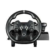 Кермо ігрове  для комп'ютера та консолі PS3 PS4 Xbox, Геймерське кермо з педалями та коробкою передач AP7