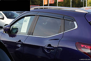 Дефлектори вікон, вітровики Nissan Qashqai 2014-21021 (Autoclover/Корея/D058)