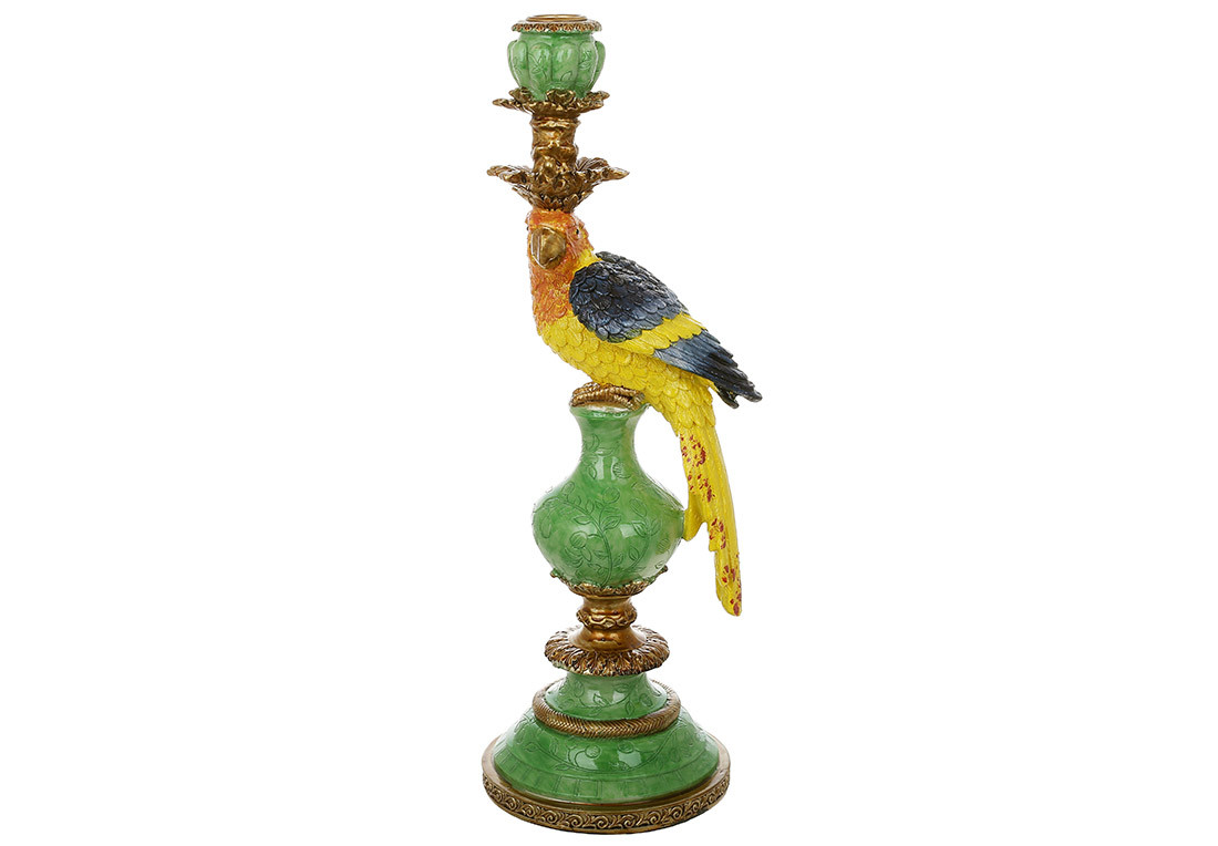 Декоративний свічник Папуга (свічка d=23мм), 14*13*39.5см, фото 1