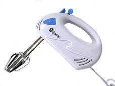 Ручний міксер Domotec MS-1355 кухонний міксер із насадками для тесту 7 швидкостей 200Вт Білий, фото 4