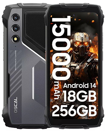 Смартфон Blackview OSCAL PILOT 1 Black 6/256gb NFC 15000mAh динамік 5Вт 138 дБ + ремінець, фото 1