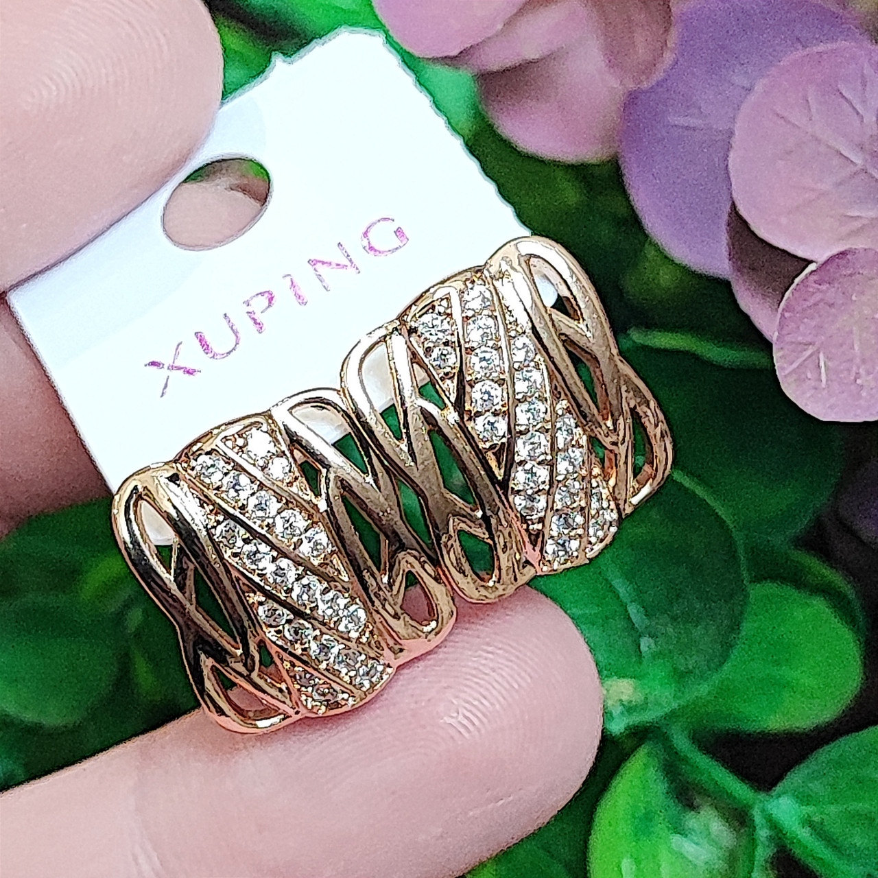 Сережки Xuping довжина 1.7см ширина 14мм медичне золото позолота 18К с1546