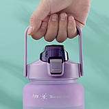 Спортивна пляшка для води 3в1 з розміткою та дозатором Набір дорожніх пляшок з трубочкою для напоїв, фото 3