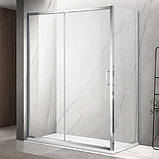 Душова кабіна Dusel A 517 130х100х195 см прямокутна розсувні двері прозоре скло 6 мм профіль хром, фото 2