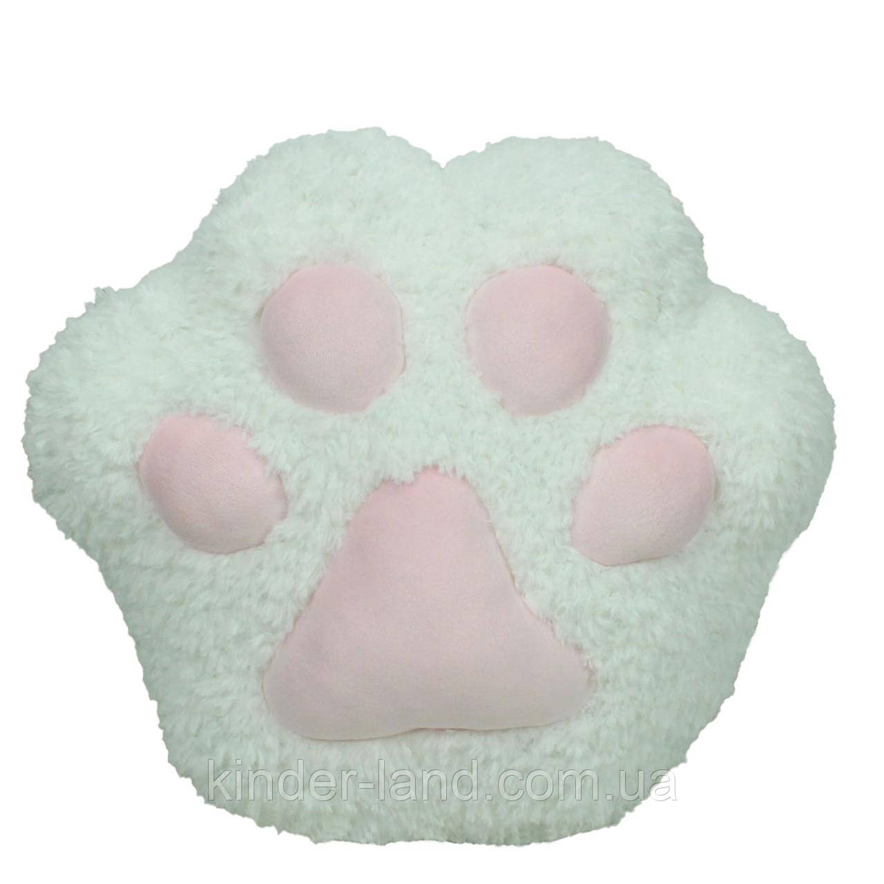 М’яка іграшкова подушка Лапка, біла, 35 см, фото 1