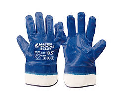 Рукавички масло-бензостойкие утеплені, нітрилове покриття, манжет крага (сині), 10,5" MASTERTOOL 83-0407
