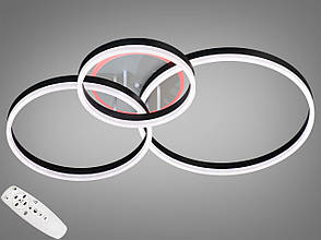 Пристельова світлодіодна люстра з димером, 120Вт, чорна