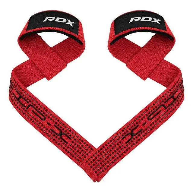 Лямки для тяги RDX S4 Gym Cotton Gel Straps Red Plus, фото 1