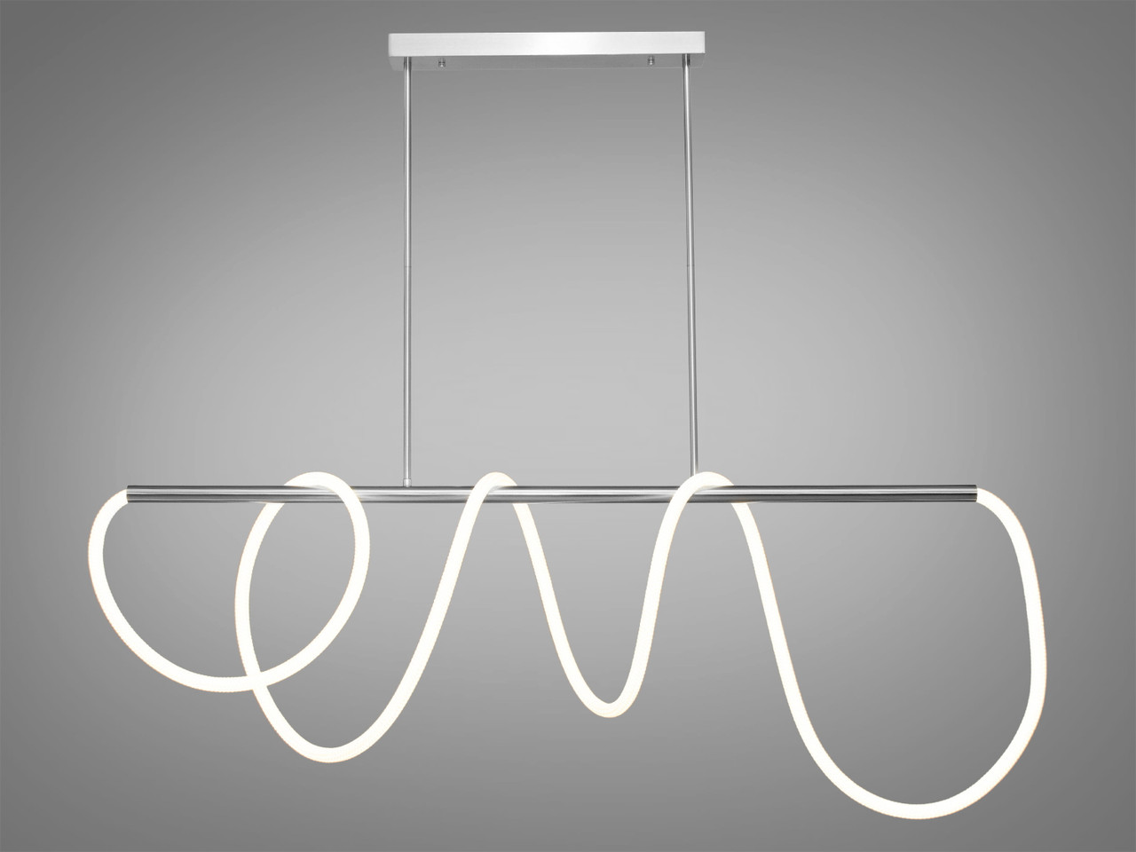 Підвісна світлодіодна лед люстра "Шланг", 48W, хром арт: 9752-L1, фото 1