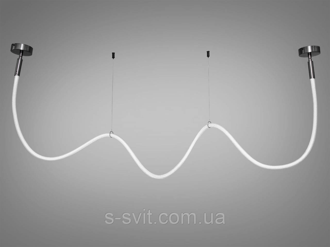 Cвітлодіодна люстра шланг, 28 Вт, чорний хром, фото 1