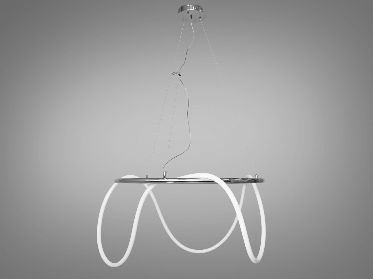 Підвісна світлодіодна люстра Шланг, 48W, хром, фото 1