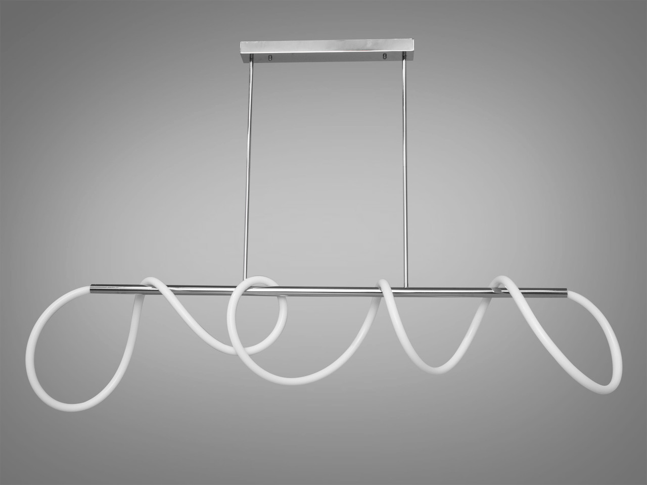 Силіконова LED люстра Шланг, кольору срібла, 48W, фото 1